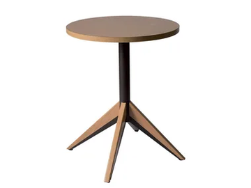 BATTLE WOOD - Round wooden table with 4-star base by Vela Arredamenti - view 2